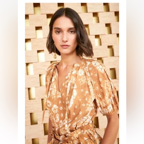 NWT Ulla Johnson Finn Top ochre Shibori size 6 - Picture 4 of 10